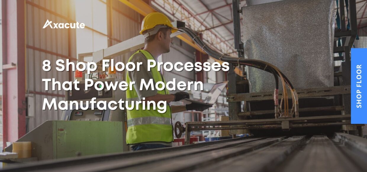 manufacturing shop floor processes with machines and operators